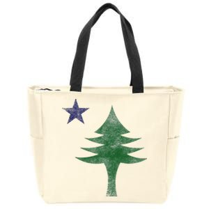 Maine Pine Tree Flag Big Style – Modern 1901 State Flag Zip Tote Bag