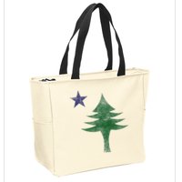 Maine Pine Tree Flag Big Style – Modern 1901 State Flag Zip Tote Bag