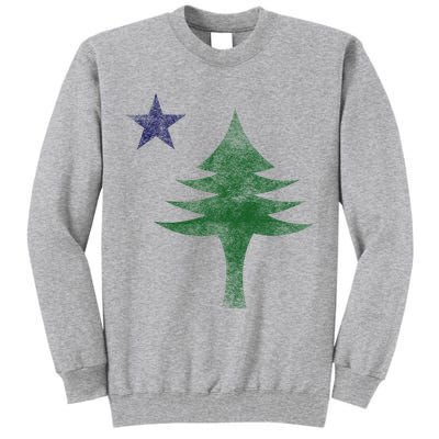 Maine Pine Tree Flag Big Style – Modern 1901 State Flag Tall Sweatshirt