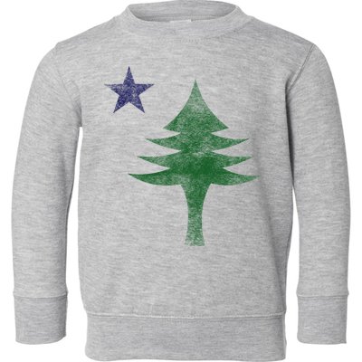 Maine Pine Tree Flag Big Style – Modern 1901 State Flag Toddler Sweatshirt