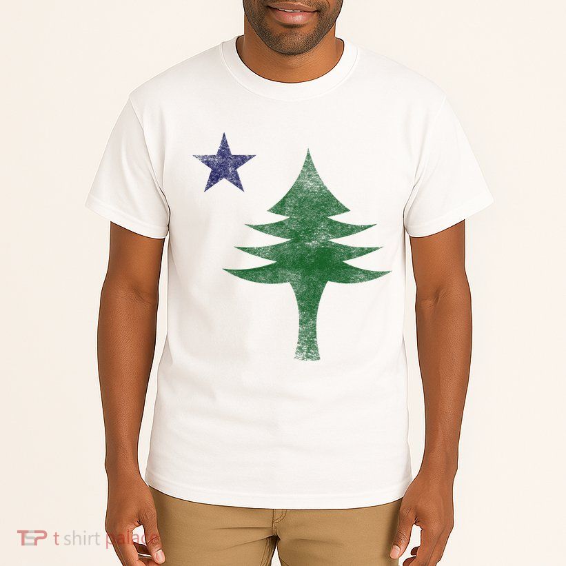 Maine Pine Tree Flag Big Style – Modern 1901 State Flag Tall T-Shirt