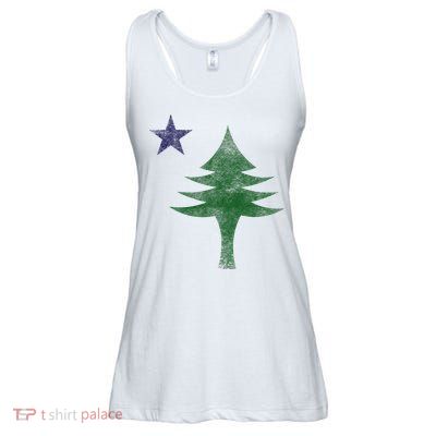Maine Pine Tree Flag Big Style – Modern 1901 State Flag Ladies Essential Flowy Tank