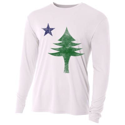 Maine Pine Tree Flag Big Style – Modern 1901 State Flag Cooling Performance Long Sleeve Crew