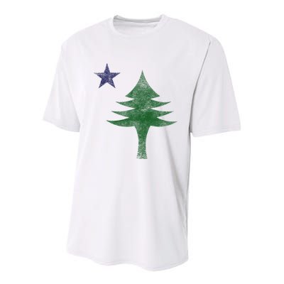 Maine Pine Tree Flag Big Style – Modern 1901 State Flag Youth Performance Sprint T-Shirt