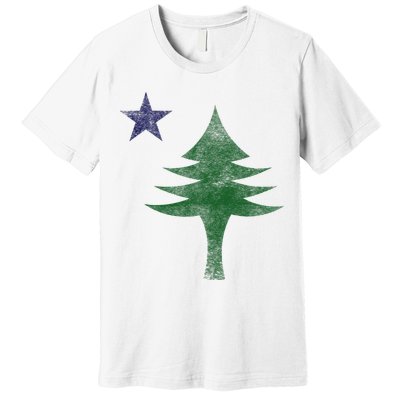 Maine Pine Tree Flag Big Style – Modern 1901 State Flag Premium T-Shirt