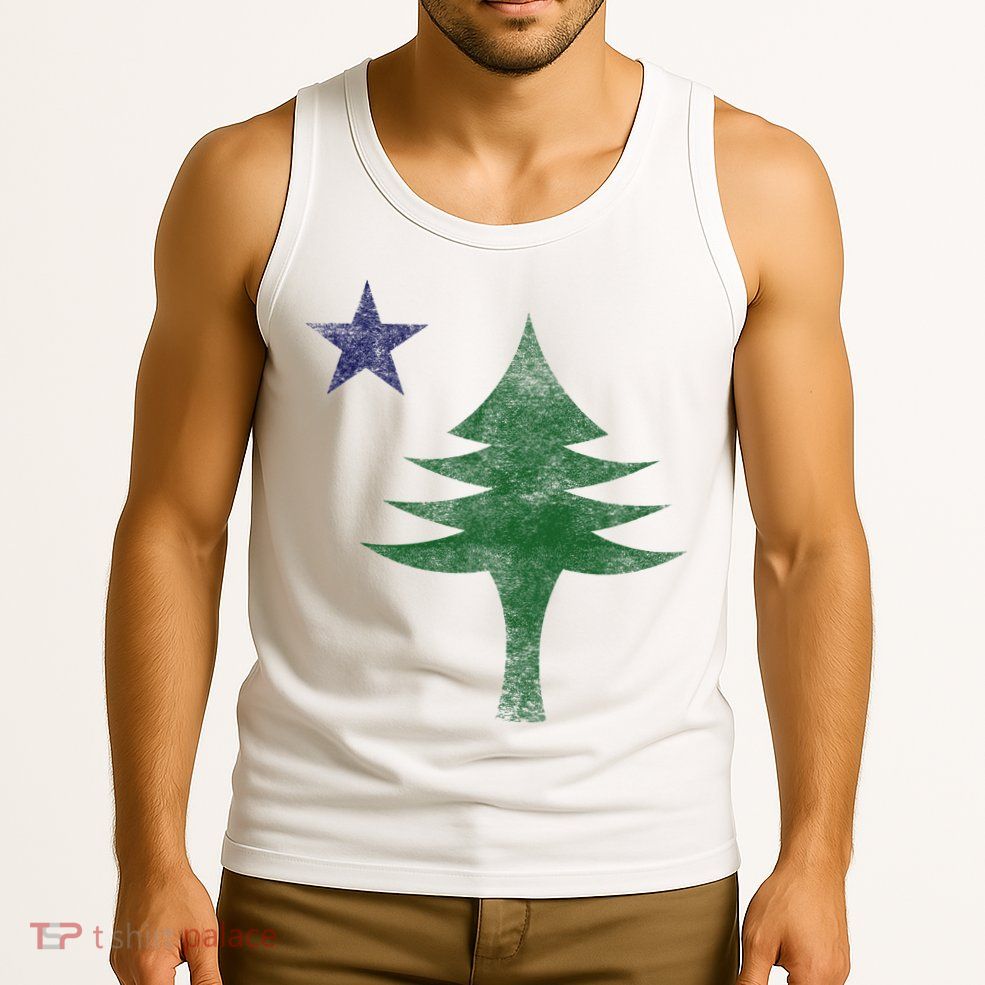 Maine Pine Tree Flag Big Style – Modern 1901 State Flag Tank Top