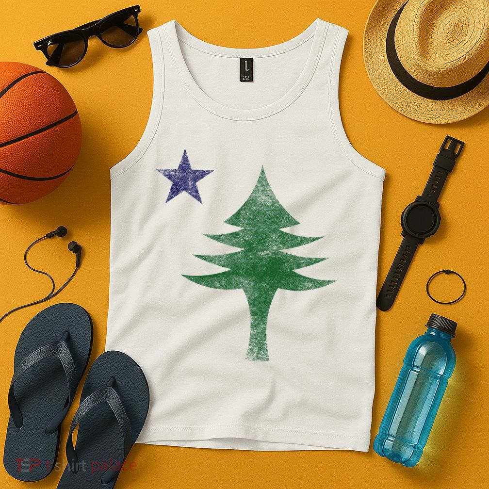 Maine Pine Tree Flag Big Style – Modern 1901 State Flag Tank Top