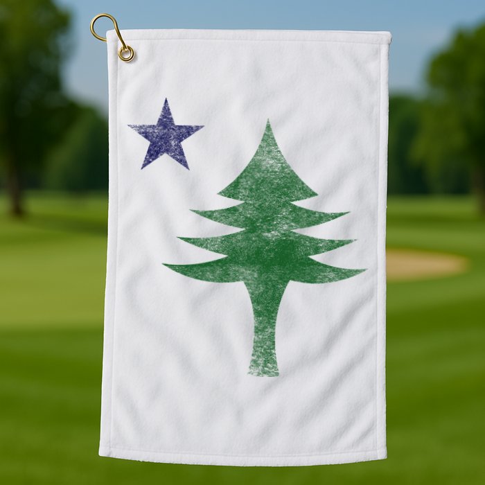 Maine Pine Tree Flag Big Style – Modern 1901 State Flag Golf Towel