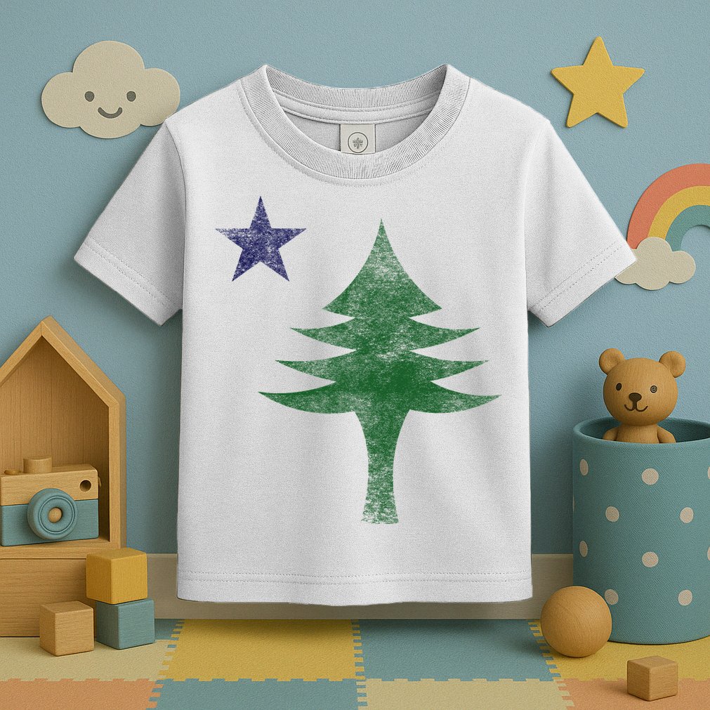 Maine Pine Tree Flag Big Style – Modern 1901 State Flag Toddler T-Shirt