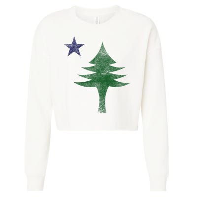 Maine Pine Tree Flag Big Style – Modern 1901 State Flag Cropped Pullover Crew