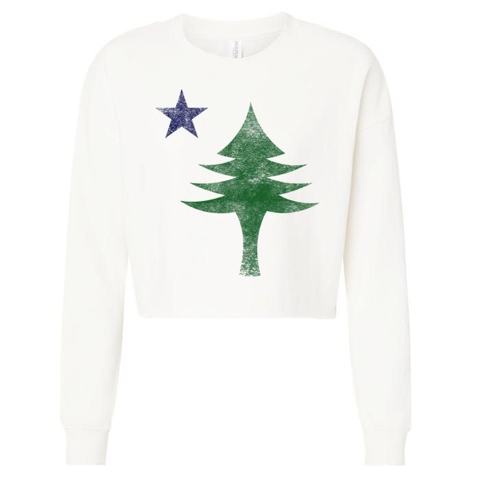Maine Pine Tree Flag Big Style – Modern 1901 State Flag Cropped Pullover Crew