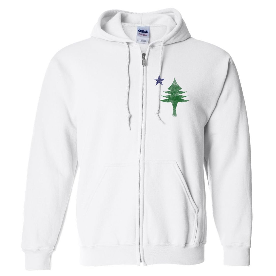 Maine Pine Tree Flag Big Style – Modern 1901 State Flag Full Zip Hoodie