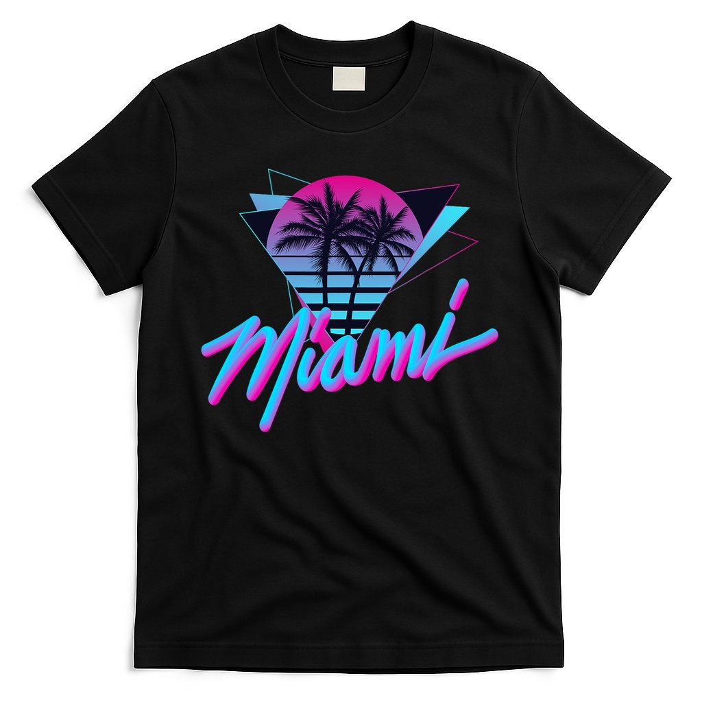 Miami Palm Trees Vaperwave Synthwave 80s Style Retro T-Shirt
