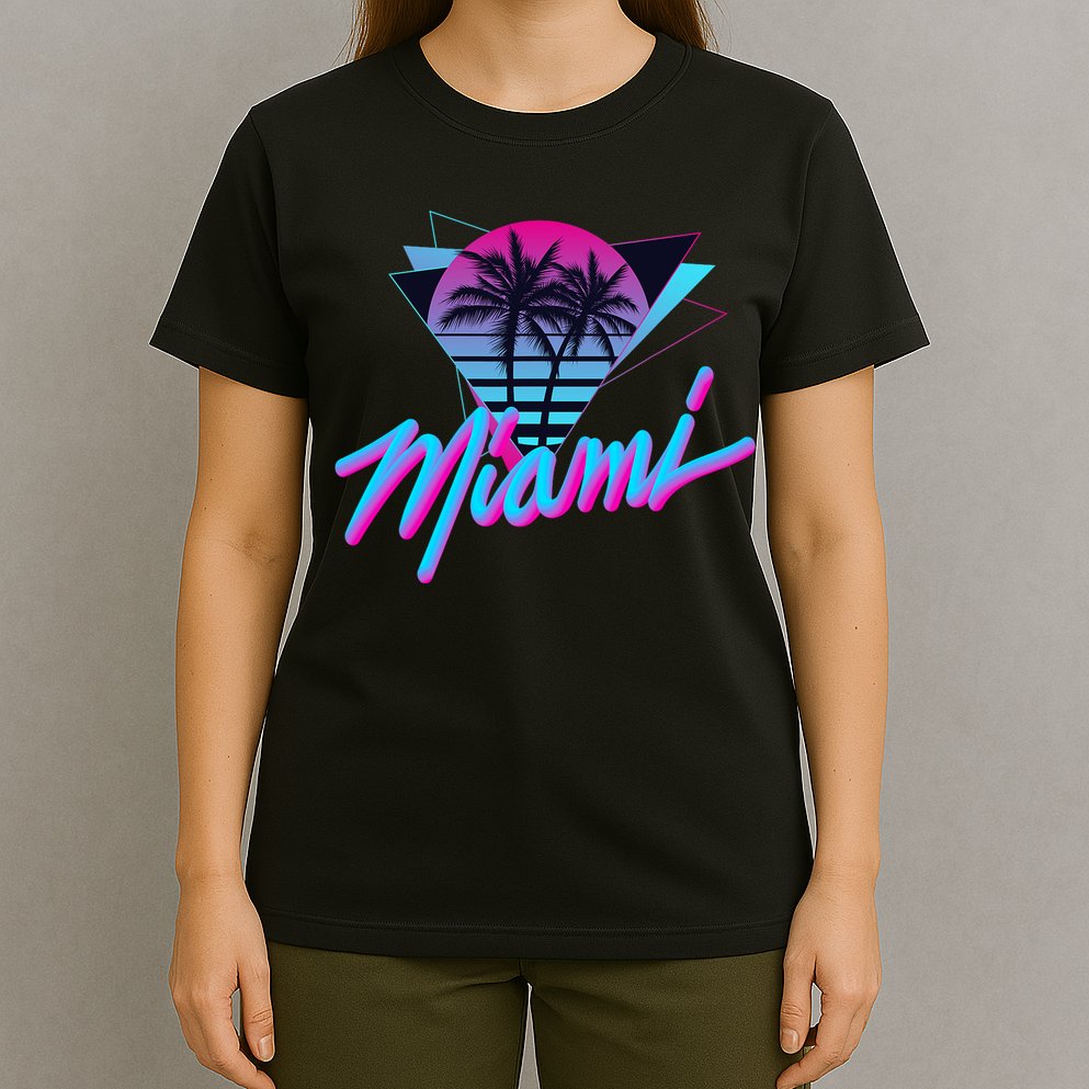 Miami Palm Trees Vaperwave Synthwave 80s Style Retro T-Shirt