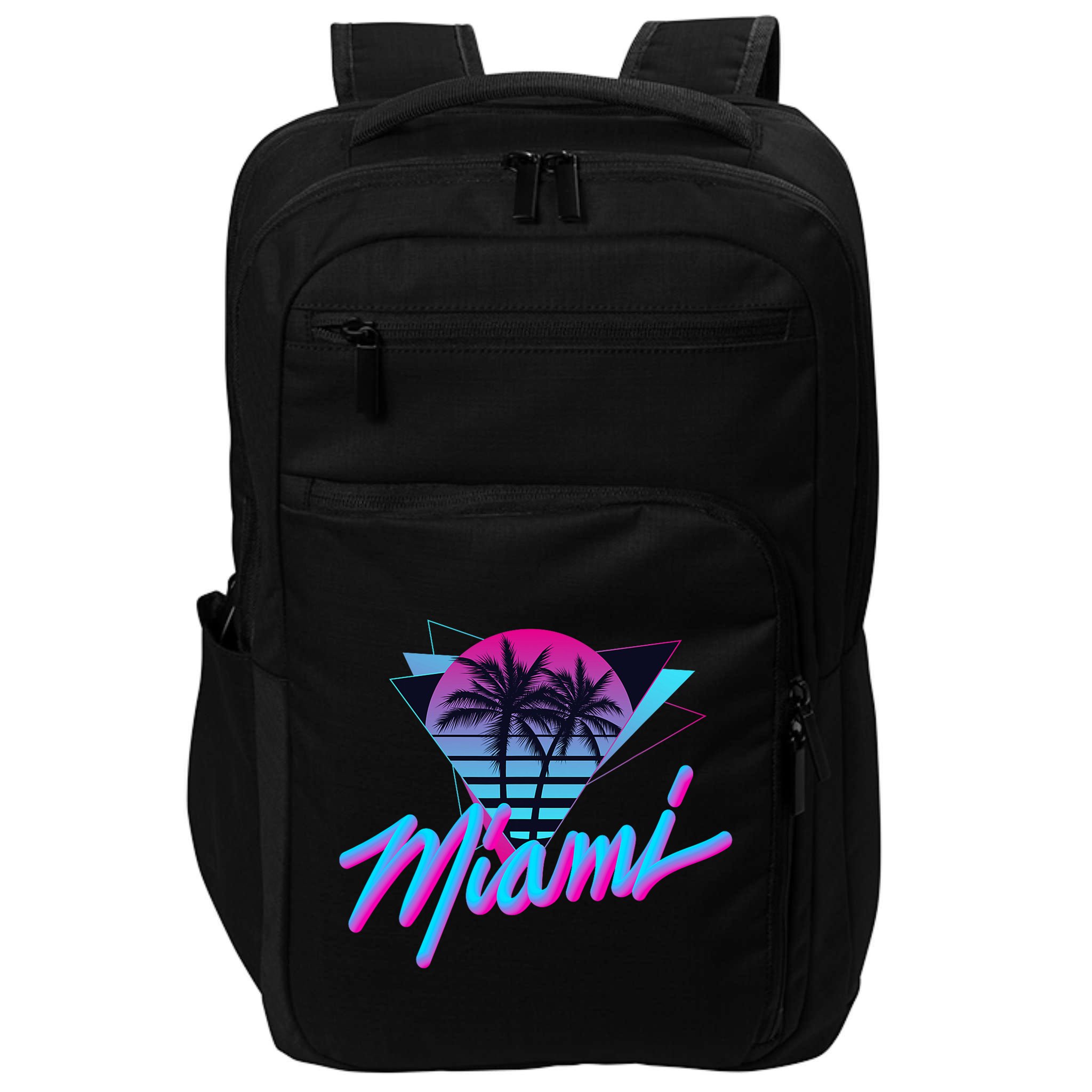 Miami Palm Trees Vaperwave Synthwave 80s Style Retro Impact Tech Backpack