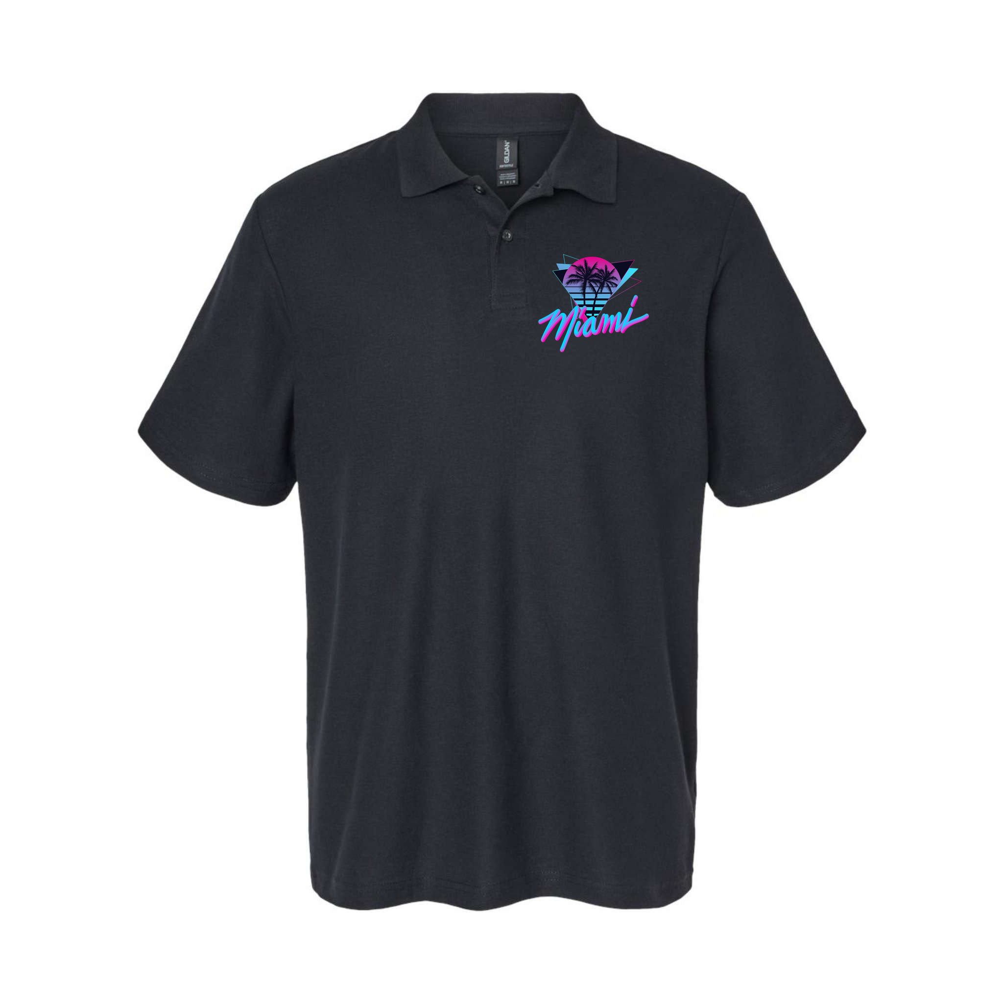 Miami Palm Trees Vaperwave Synthwave 80s Style Retro Polo