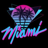 Miami Palm Trees Vaperwave Synthwave 80s Style Retro Baby Bodysuit