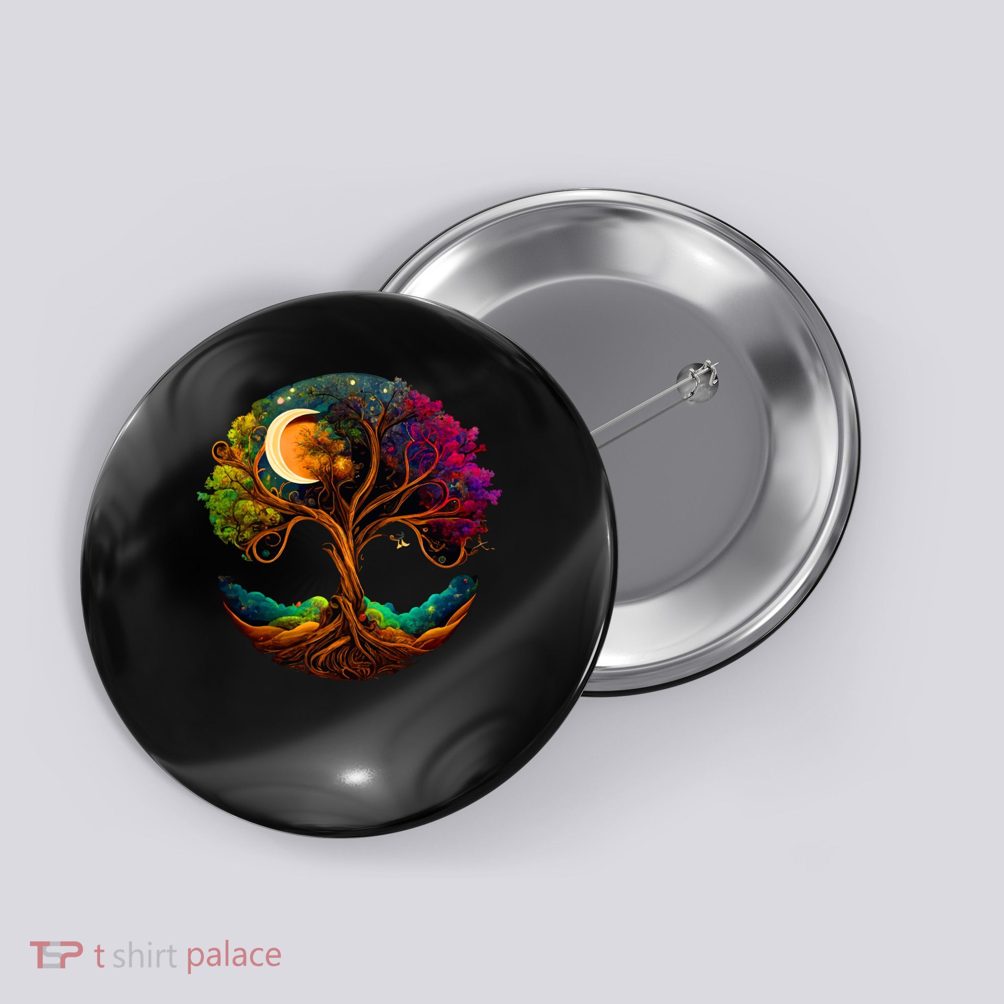 Moon Phases Tree Of Life Gift Button