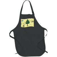 Maine Pine Tree Flag 1901 – First State Flag Full-Length Apron With Pockets