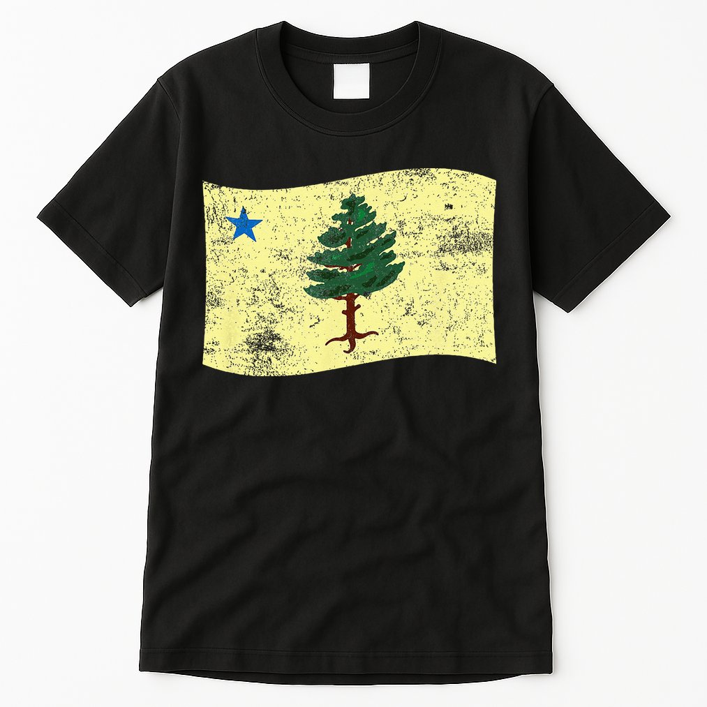 Maine Pine Tree Flag 1901 – First State Flag Tall T-Shirt