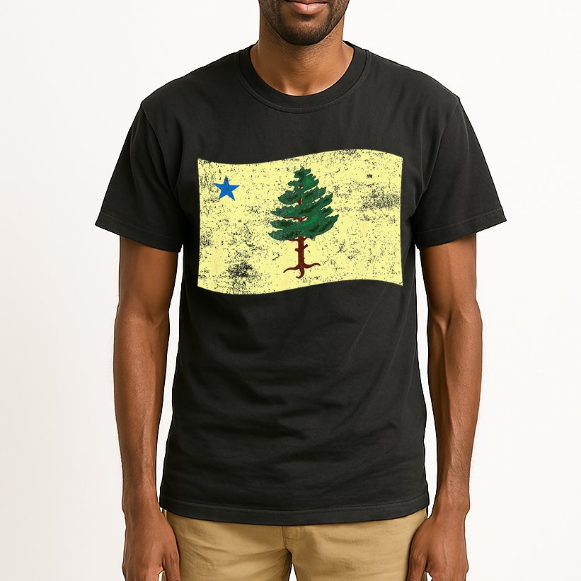 Maine Pine Tree Flag 1901 – First State Flag Tall T-Shirt
