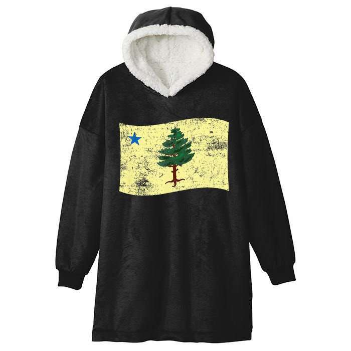 Maine Pine Tree Flag 1901 – First State Flag Hooded Wearable Blanket