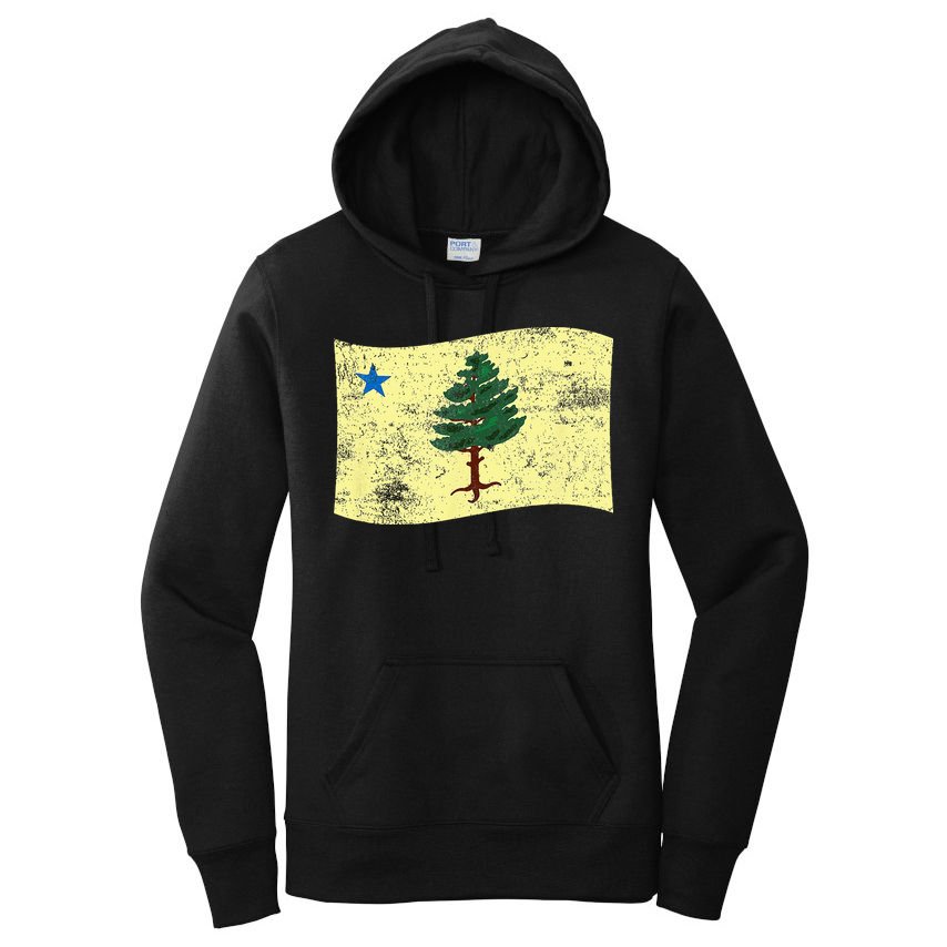 Maine Pine Tree Flag 1901 – First State Flag Women's Pullover Hoodie