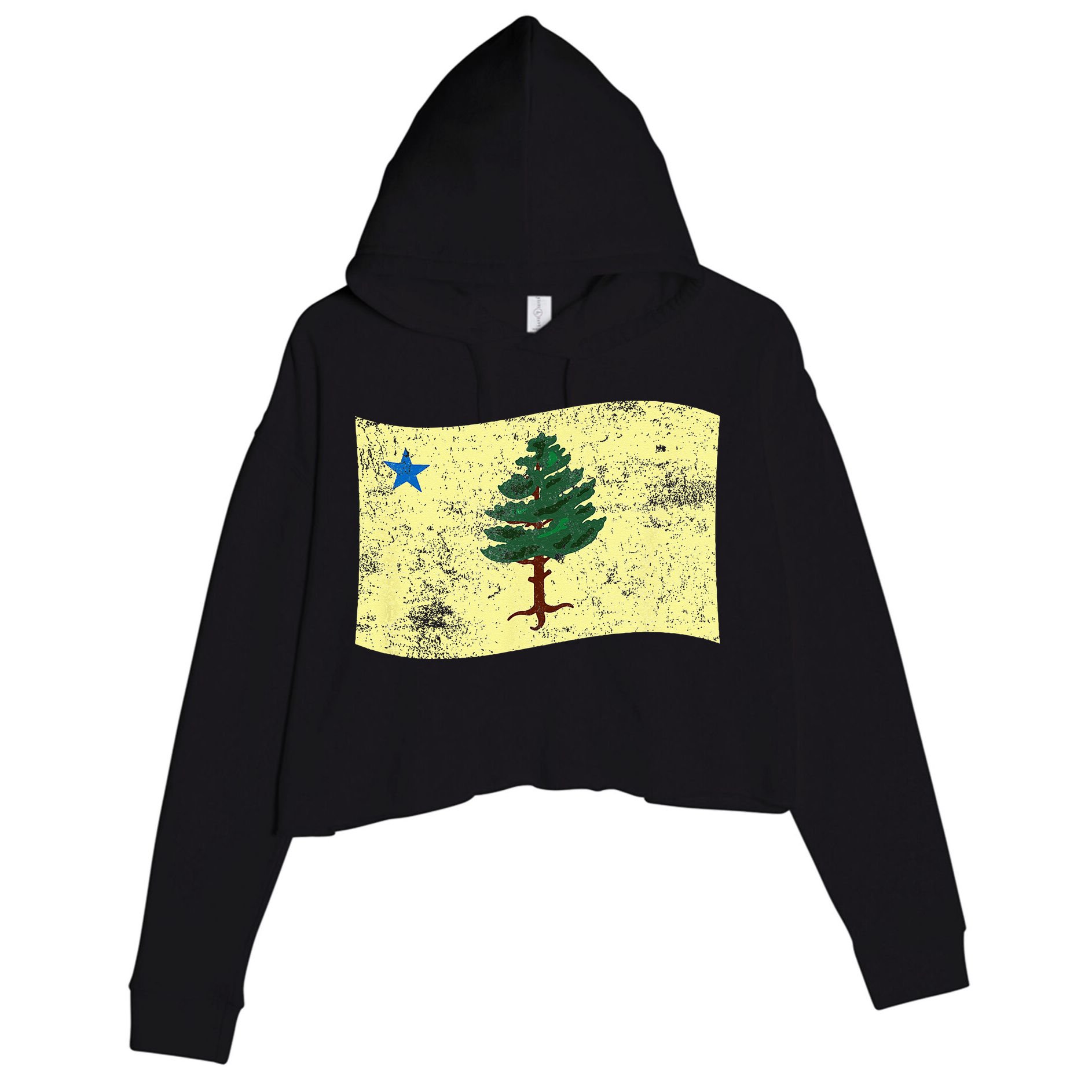 Maine Pine Tree Flag 1901 – First State Flag Crop Fleece Hoodie