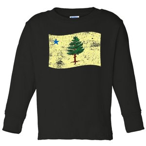 Maine Pine Tree Flag 1901 – First State Flag Toddler Long Sleeve Shirt