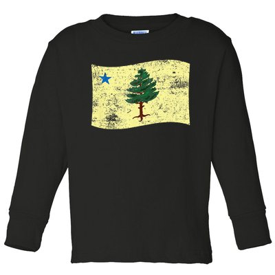 Maine Pine Tree Flag 1901 – First State Flag Toddler Long Sleeve Shirt