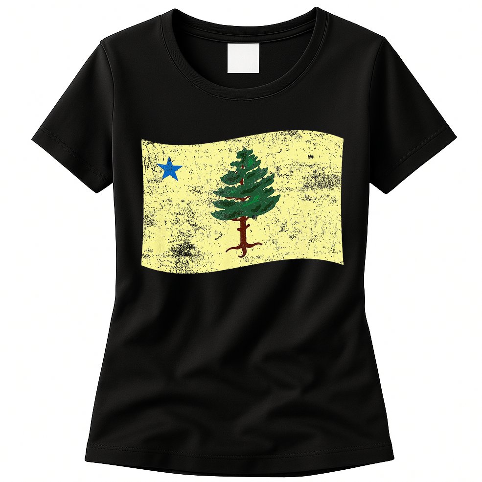 Maine Pine Tree Flag 1901 – First State Flag Womens T-Shirt