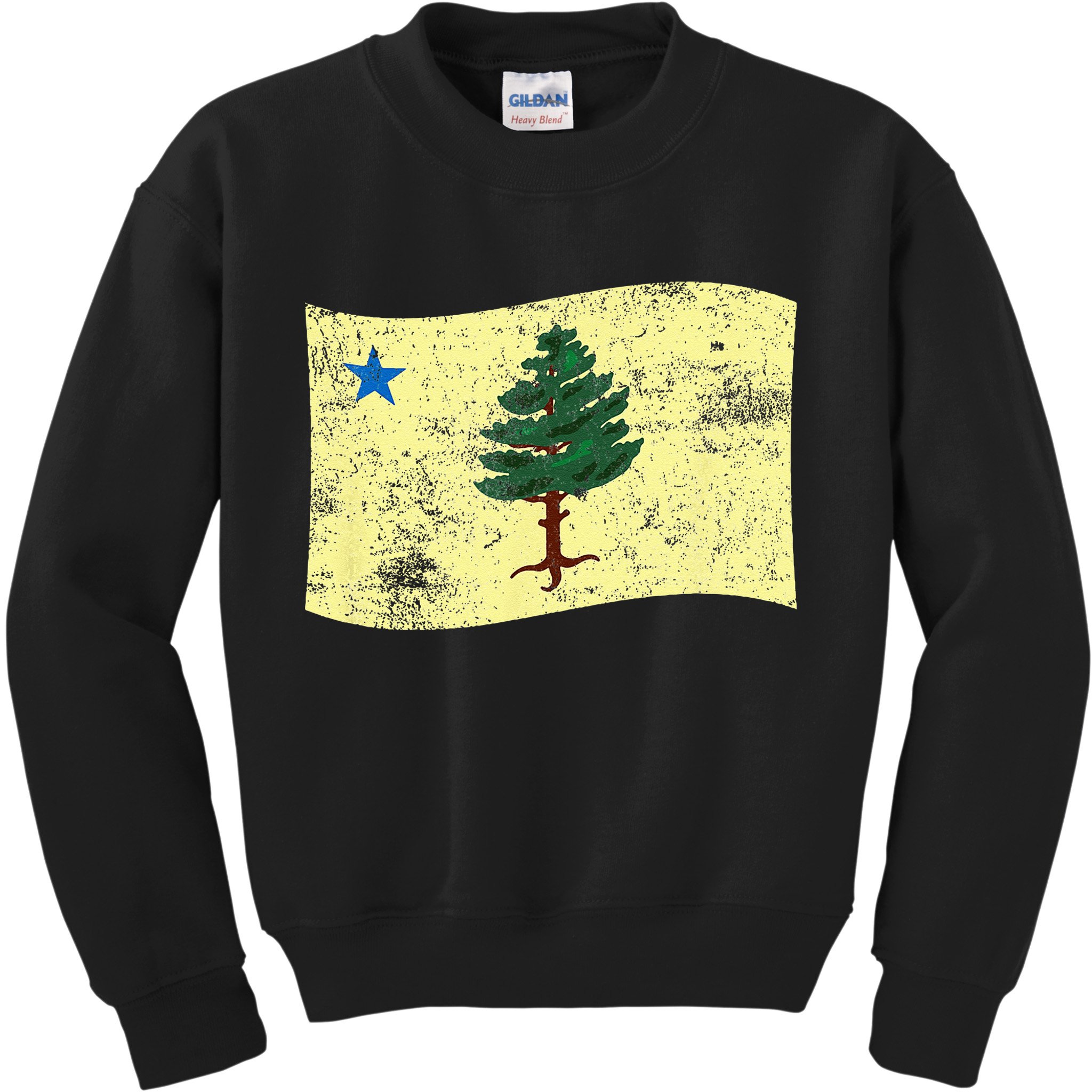 Maine Pine Tree Flag 1901 – First State Flag Kids Sweatshirt
