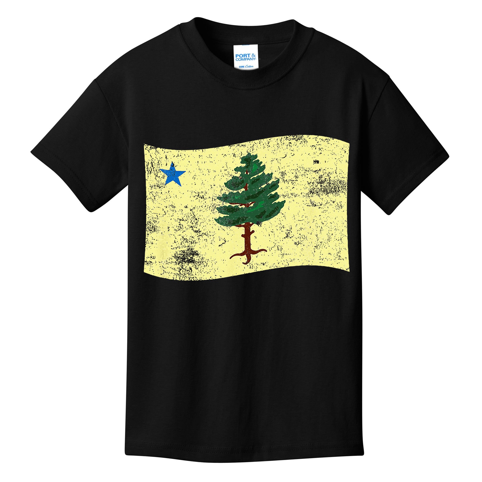 Maine Pine Tree Flag 1901 – First State Flag Kids T-Shirt
