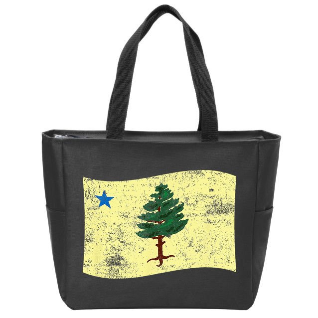 Maine Pine Tree Flag 1901 – First State Flag Zip Tote Bag
