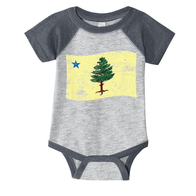Maine Pine Tree Flag 1901 – First State Flag Infant Baby Jersey Bodysuit