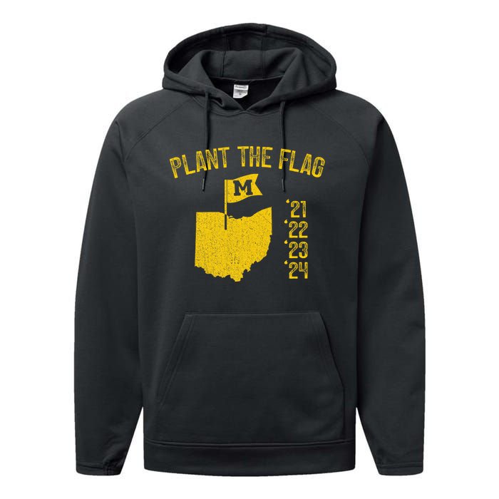 Michigan Plant The Flag 21 22 23 24 Performance Fleece Hoodie