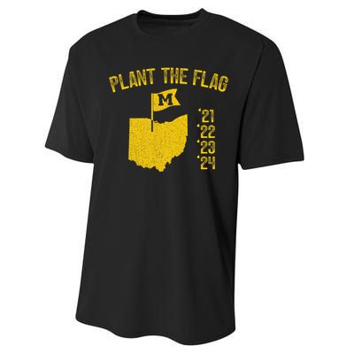 Michigan Plant The Flag 21 22 23 24 Performance Sprint T-Shirt