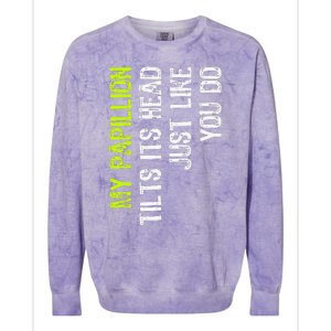 My Papillion Tilts Its Head Just Like You Do Dog Lover Colorblast Crewneck Sweatshirt