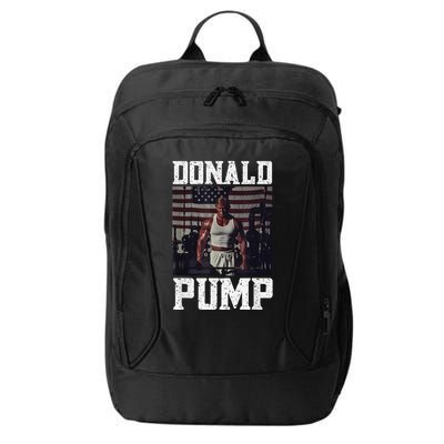 Muscular President Trump Lifting Weights Swole Donald Pump City Backpack