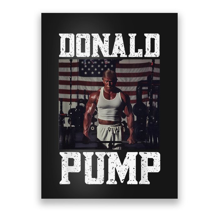 Muscular President Trump Lifting Weights Swole Donald Pump Poster