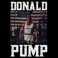 Muscular President Trump Lifting Weights Swole Donald Pump Poster