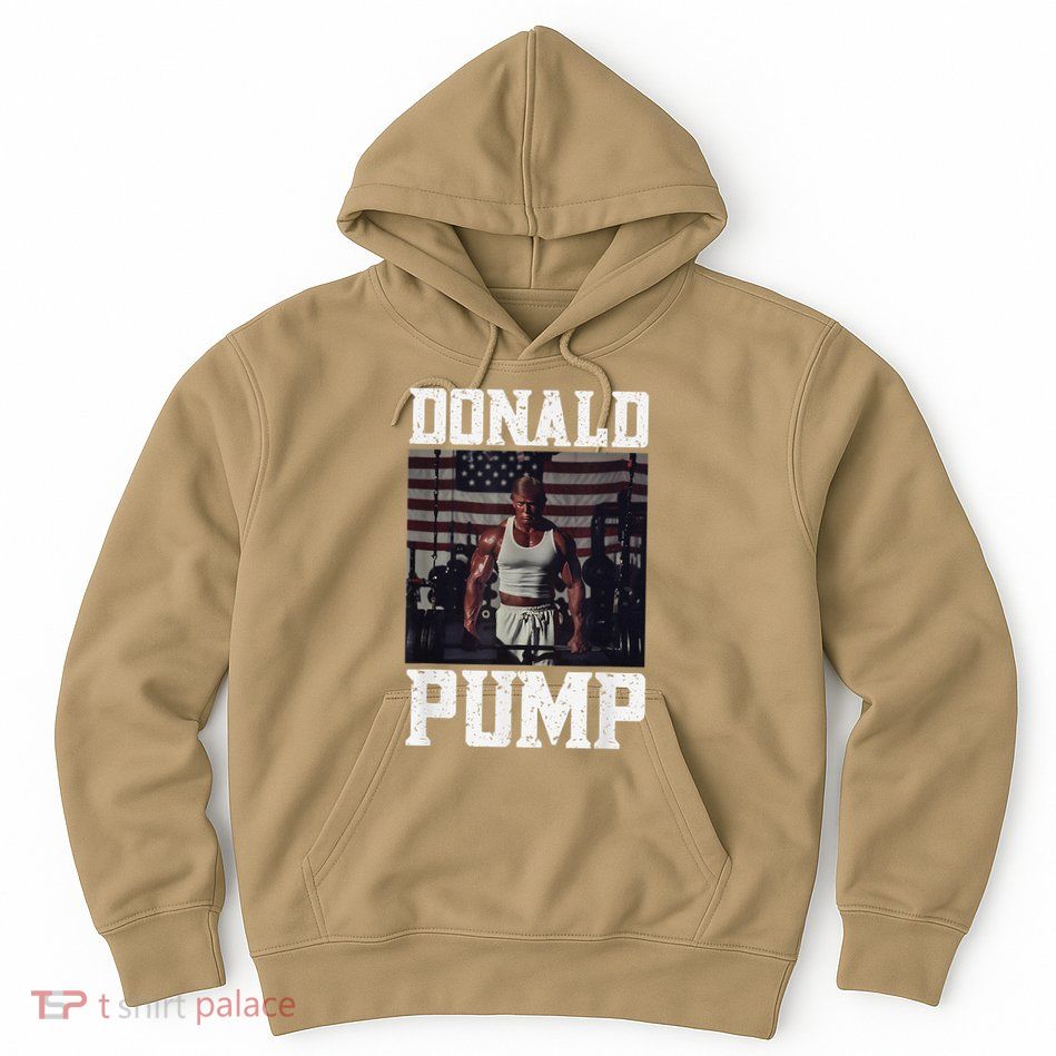 Muscular President Trump Lifting Weights Swole Donald Pump Hoodie