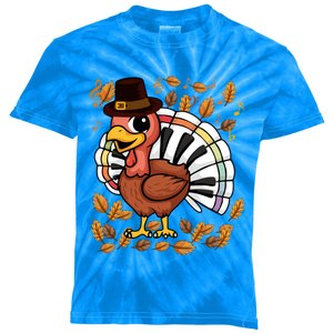 Music Piano Teachers Music Turkey Costume Happy Thanksgiving Gift Kids Tie-Dye T-Shirt