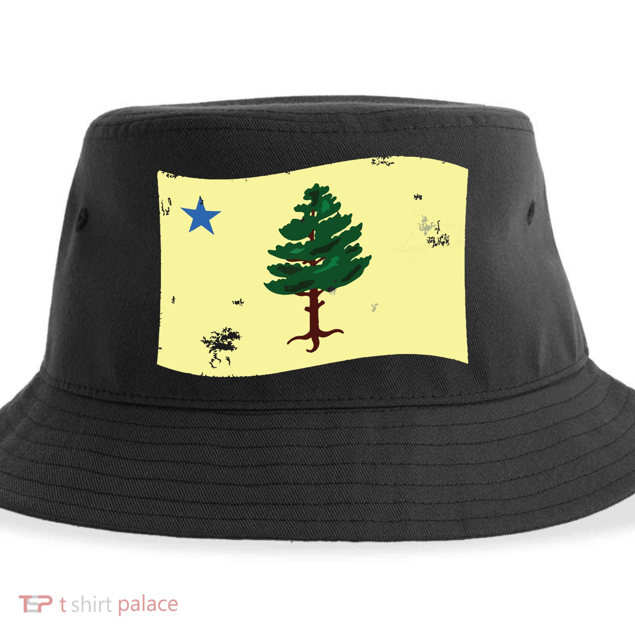 Maine Pine Tree Flag 1901 First State Flag Sustainable Bucket Hat