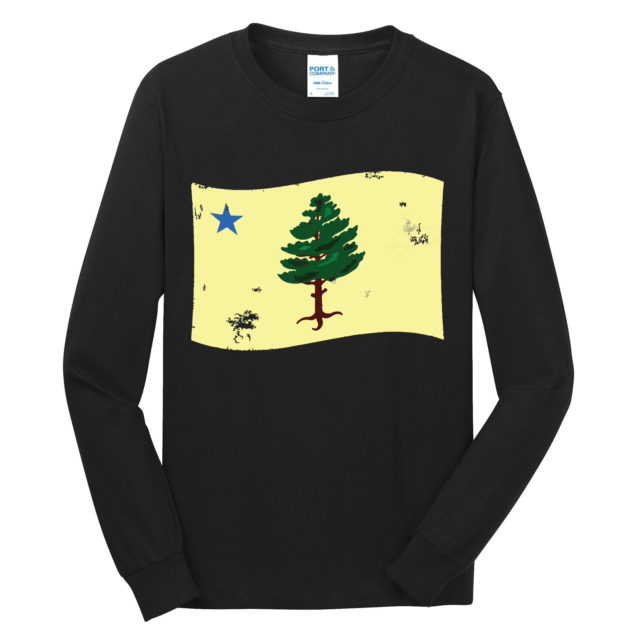 Maine Pine Tree Flag 1901 First State Flag Tall Long Sleeve T-Shirt