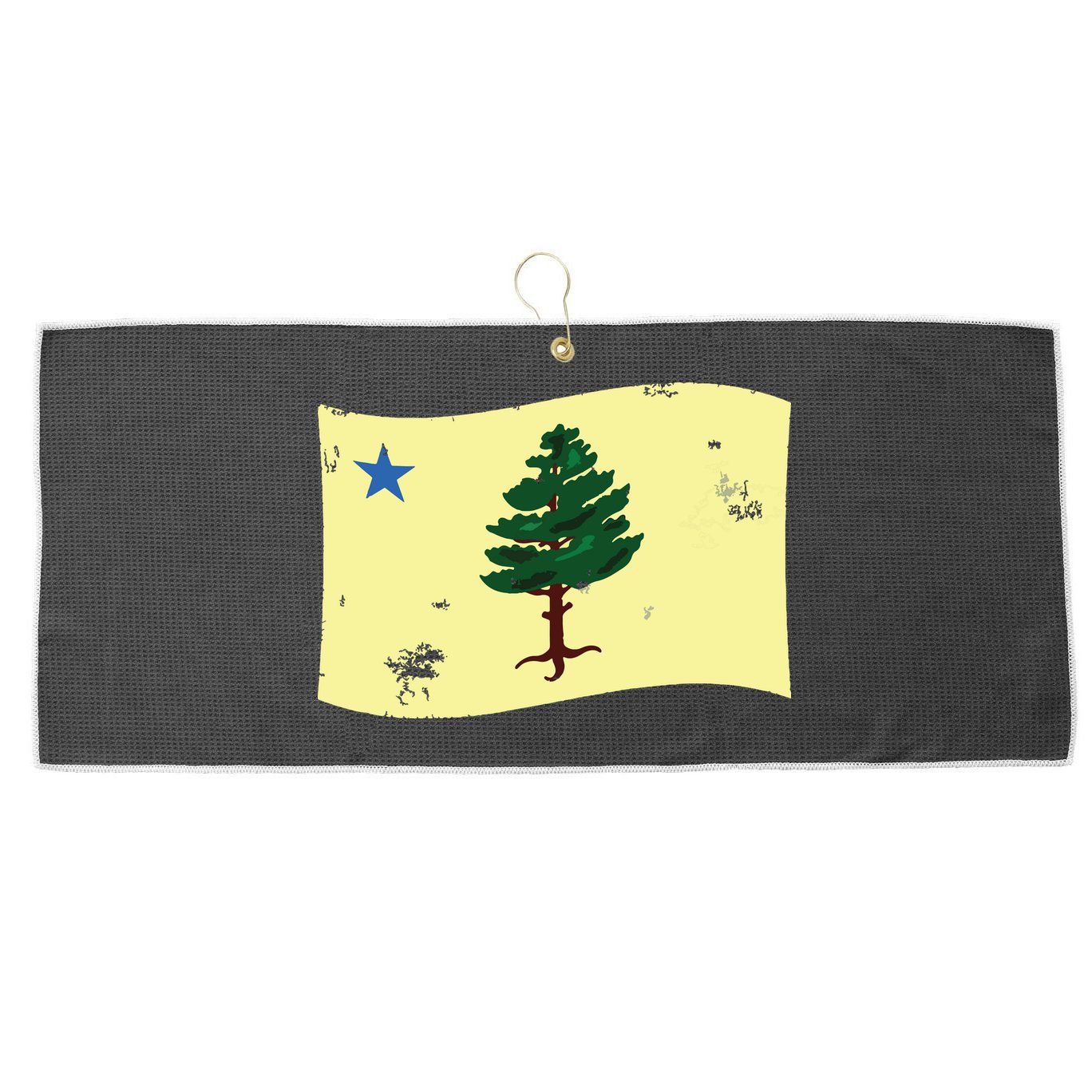 Maine Pine Tree Flag 1901 First State Flag Large Microfiber Waffle Golf Towel