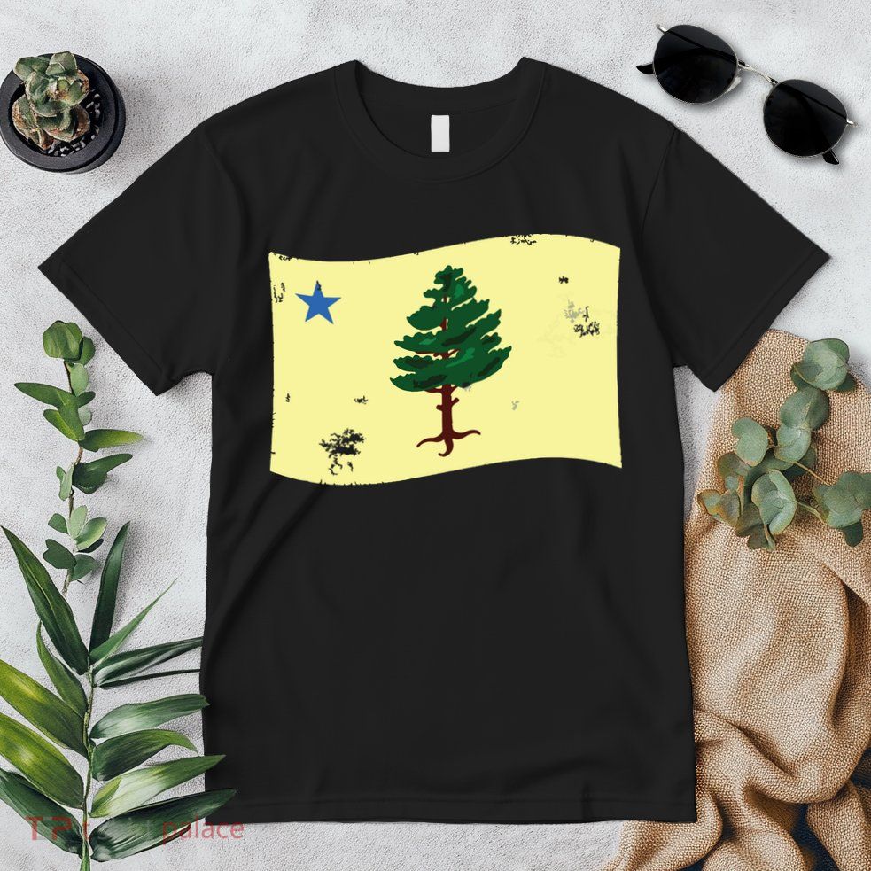 Maine Pine Tree Flag 1901 First State Flag Premium T-Shirt