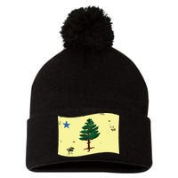 Maine Pine Tree Flag 1901 First State Flag Pom Pom 12in Knit Beanie