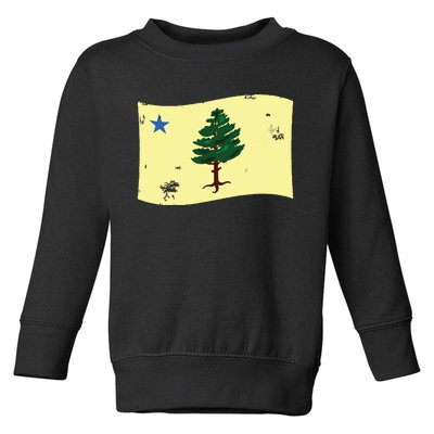 Maine Pine Tree Flag 1901 First State Flag Toddler Sweatshirt