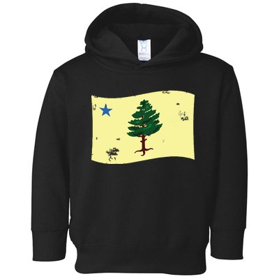 Maine Pine Tree Flag 1901 First State Flag Toddler Hoodie